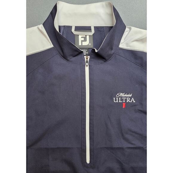 Footjoy Hydrolite Men XL Golf Rain Wind Shirt Navy Blue Gray Michelob Ultra Logo - Picture 3 of 8
